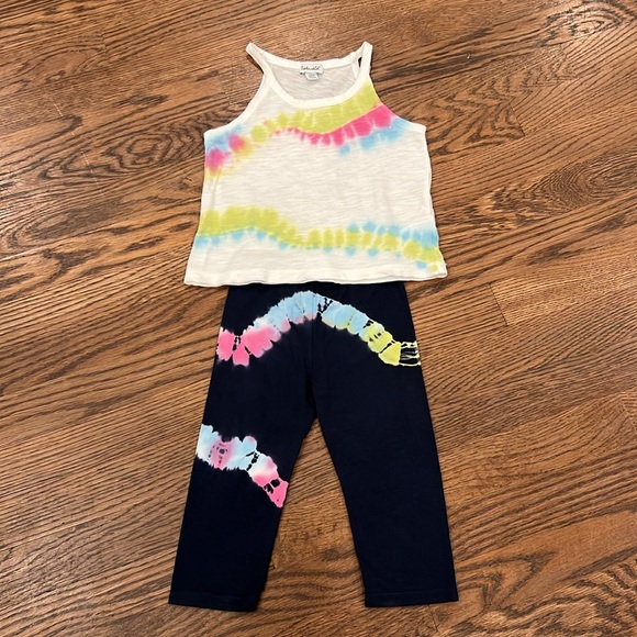 Splendid Toddler Girl Lime Tie Dye Legging Set - Picture 2 of 8